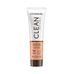 2 x COVERGIRL Clean Invisible Foundation Makeup, Dewy & Glowy Finish, Buildable Coverage, Skin-Like Smooth Look, Vegan, Natural Beige, 1oz