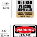 2 x Happy Retirement Party Decorations - 9PCS Signs, Retirement Gifts for Women & Men, Table Centerpieces Yellow Caution Logos on Door Windows Yard Garden Warning Retired Person On Premises Sign