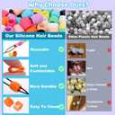 Vodolo Silicone Hair Beads for Kids Girls,Silicone Beads for Hair Braids,Large
