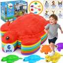 TOY Life 6 Pcs Turtle Balance Stepping Stone for Kids, Indoor Outside Toys for Kids Ages 4-8, Toddler Outdoor Toys, Stepping Stones Game, with Cards and Spinner