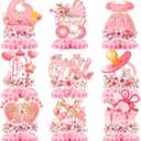 2 x 9Pcs Pink Baby Shower Decorations, Honeycomb Baby Girl Shower Centrepieces Floral Honeycomb Table Decorations Girl Pregnancy Announcement Table Decorations Gender Reveal Party Supplies