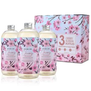 ROMIIE ZOI Cherry Blossom Liquid Hand Soap Refill Gift Set  3 Pack (26 Fl Oz Each), Moisturizing & Gentle, Biodegradable Formula with Essential Oils for Spa, Kitchen, Bathroom