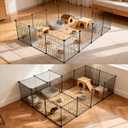 Indoor DIY Rabbit Playpen, 28-Panel Expandable Small Animal Fence