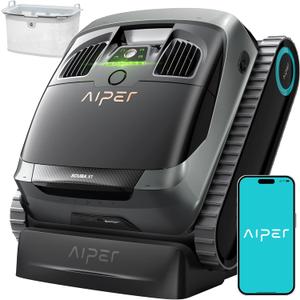 (Upgrade) AIPER Scuba X1 Cordless Robotic Pool Cleaner, 6600 GPH High-Power Suction with Dual-Jet, Multi-Layer Filtration System, Horizontal Waterline Scrubbing, Ideal for Inground Pools (Gray)