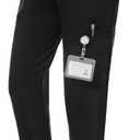 PACBREEZE Women's Maternity Scrubs with 6 Pockets, Workwear Maternity Jogger Scrubs Pregnancy Pants, S-XXL(Black, XX-Large)