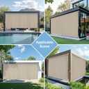 AOSKY Outdoor Roller Shades, Cordless Patio Shades Roll Up Outdoor Blinds, Roller Blinds Cloth for Porch Pergola Balcony Backyard Windows, 72" W x 72" H, Sesame
