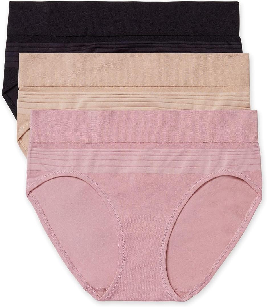 Warner's Women's Blissful Benefits Dig-Free Seamless Hipster 3-Pack Ru7323w (Large)