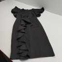 Memoriesea Women's Vintage Church Ruffle Sleeve Ruched Bodycon Work Midi Pencil Dress (X-Large, Black)