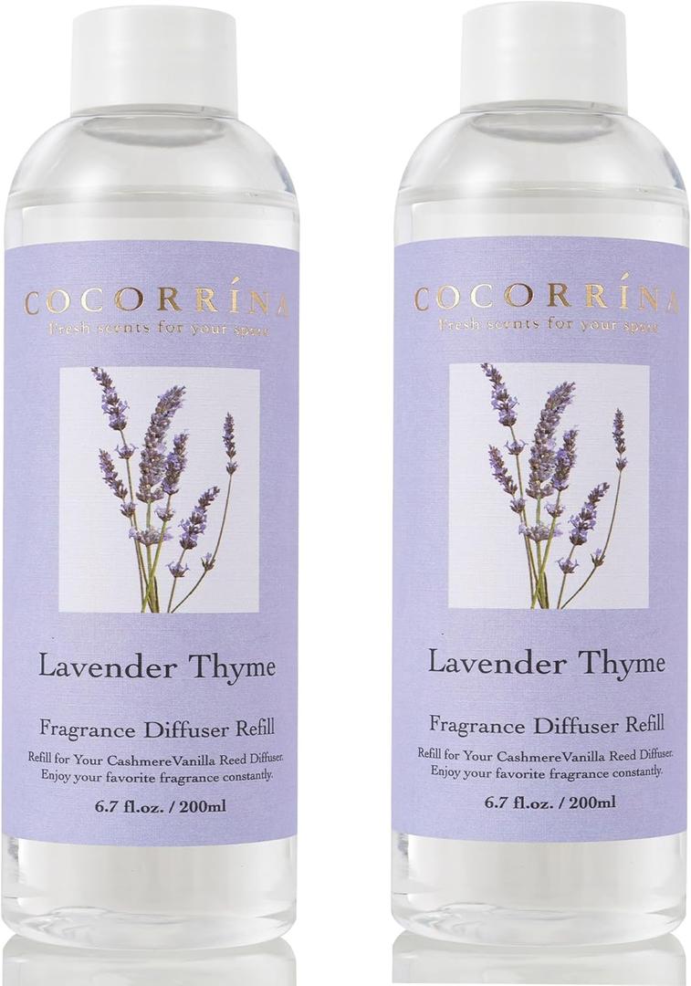 Cocorrna Reed Diffuser Refill - Lavender Thyme 6.7 oz / 2 Packs Reed Diffuser Oil Refill