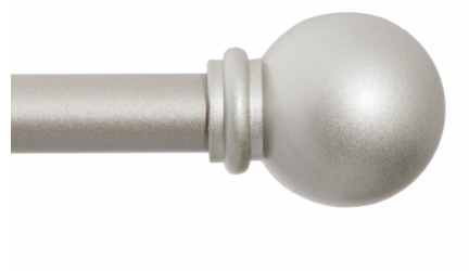 Kenney® Chelsea 5/8" Standard Decorative Window Curtain Rod, 48-86" Brushed Nickel