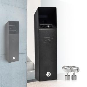 MHHQ Wall Mounted Can Outdoor Commercial Receptacles Container Disposal Outdoor Vertical Can for Patios Gardens Hotels Pubs Offices(Black)