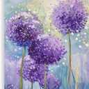 BJYCHG Dandelion Canvas Wall Art Abstract Purple Flower Pictures Floral Plant Painting Watercolor Artwork for Home Decor Unframed(Purple 12.00" x 18.00")