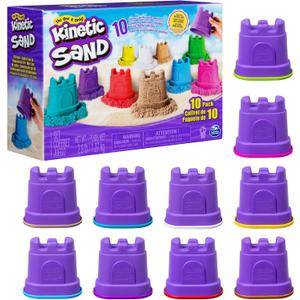 Kinetic Sand, Castle Containers 10-Color Pack of Play Sand for Party Favors, Goodie Bags, Holiday Gifts & Stocking Stuffers for Kids