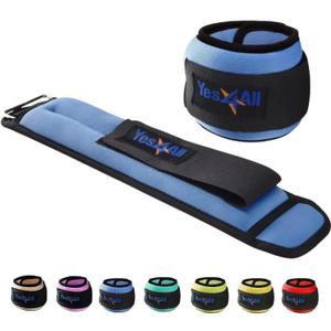 Yes4All Wrist & Ankle Weights Pair 1lb -10lbs, Adjustable Strap for Walking, Jogging, Pilates, Gym Fitness Workout for Women, Men (2 x 2 lbs, C. 4Lbs Pair (2lb x 2) - Blue)