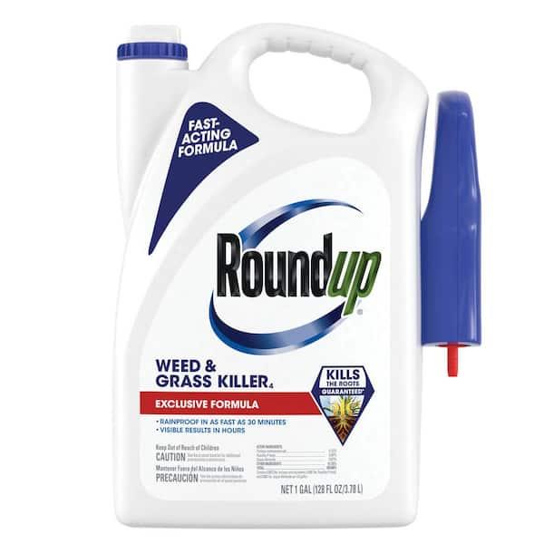 Weed and Grass Killer 4 with Trigger Sprayer, 1 gal., Use In and Around Flower Beds, Trees, and Driveways