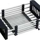 COVRA Over Sink Dish Drying Rack, Stainless Steel Drainer for 10.6"-18.5" Sinks (Square Sinks ONLY), Kitchen Countertop Organizer for Dishes, Vegetables, and Fruits (Black)