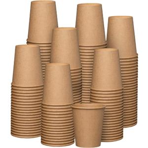 GUSTO [8 oz. - 300 Pack Kraft Disposable Paper Cups for Hot Coffee - Brown Unbleached - Eco-Friendly (Formerly Comfy Package)