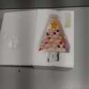 Hausse Pink Christmas Tree Night Light, Decorative Ceramic Xmas Tree Nightlight with Lamp for Kids, Multicolor Bulbs & 360 Degree Swivel Plug with On/Off Switch for Kitchen Bathroom Bedroom Decor