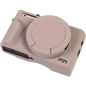 Easy Hood Camera Case for Canon Powershot G7 X Mark III Digital Camera, Silicone Soft Camera Case with Button Marker Removable Lens Cover G7X Protective Body Skin - Tiffany Pink