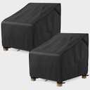 MR. COVER Patio Furniture Covers Waterproof, Outdoor Chair Covers for Rocking Chair, Fits up to 32W x 37D x 36H Inches, Ventilated Air Vents and Convenient Handles Included, Black, 2 Pack
