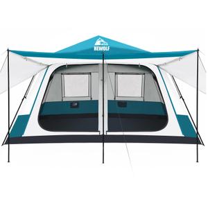 Hewolf Instant Tent for 8-10 Person Camping, Waterproof Easy Pop Up Tent Sets Up in 60 Seconds for Family Outdoor Hiking & Backpacking with Carry Bag(Blue-8)
