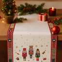 Folkulture Christmas Table Runner 90 Inches Long  Nutcracker Magic 100% Cotton Red Plaid Boho for Dining Table | Rustic Holiday Table Dcor for Indoor Xmas Decorations & Home Styling