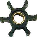 Jabsco 6303-0003-P, Nitrile, Drive Type 4, 6 Blade, 2 Diameter, 7/8 Width, 5/16 Shaft, Plastic Insert, Black