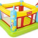 Fisher-Price Bouncetastic Inflatable Bouncer | Indoor and Outdoor Bounce House for Kids | Great for Ages 3+, 69 inches x 68 inches x 53 inches