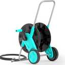 Portable Garden Hose Reel Cart, Hold Up to 75-100 Ft of 5/8 Inch Hose,Garden Water Pipe Holders Mobile Tools with 2 Wheels for Outside Hose Storage