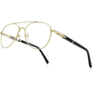 Classic Aviator Reading Glasses for Men Women Light Blocking Computer Readers Spring Hinge Metal Frame Acetate Legs, Magnification Strength: 1.75 x
