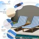 Outdoor Chaise Lounge Cushions, 80x26x3 in, Sky Blue White Stripes