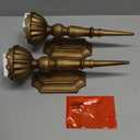 Gold Candle Sconces Set of 2 - Metal Wall Candle Holders for Pillar - Vintage Brass Wall Dcor for Living Room Bathroom Dining Room