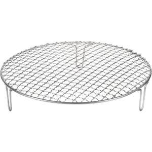 HARFINGTON Round Cooking Rack 11-inch Stainless Steel Cross Wire Barbecue Grill Net with 50mm Legs for Cooking Baking Steaming BBQ