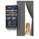 Flux Phenom Thermal Insulated Door Cover - Easy Install - Temperature Protection Barrier, Keeps Warm Air in, Magnetic Door Curtain for Winter - 40"x82",Fabric 40"x82"