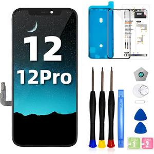for iPhone 12/12 Pro Screen Replacement Kit 6.1 inch 3D Touch LCD Screen Display Digitizer Frame Assembly with Repair Tools