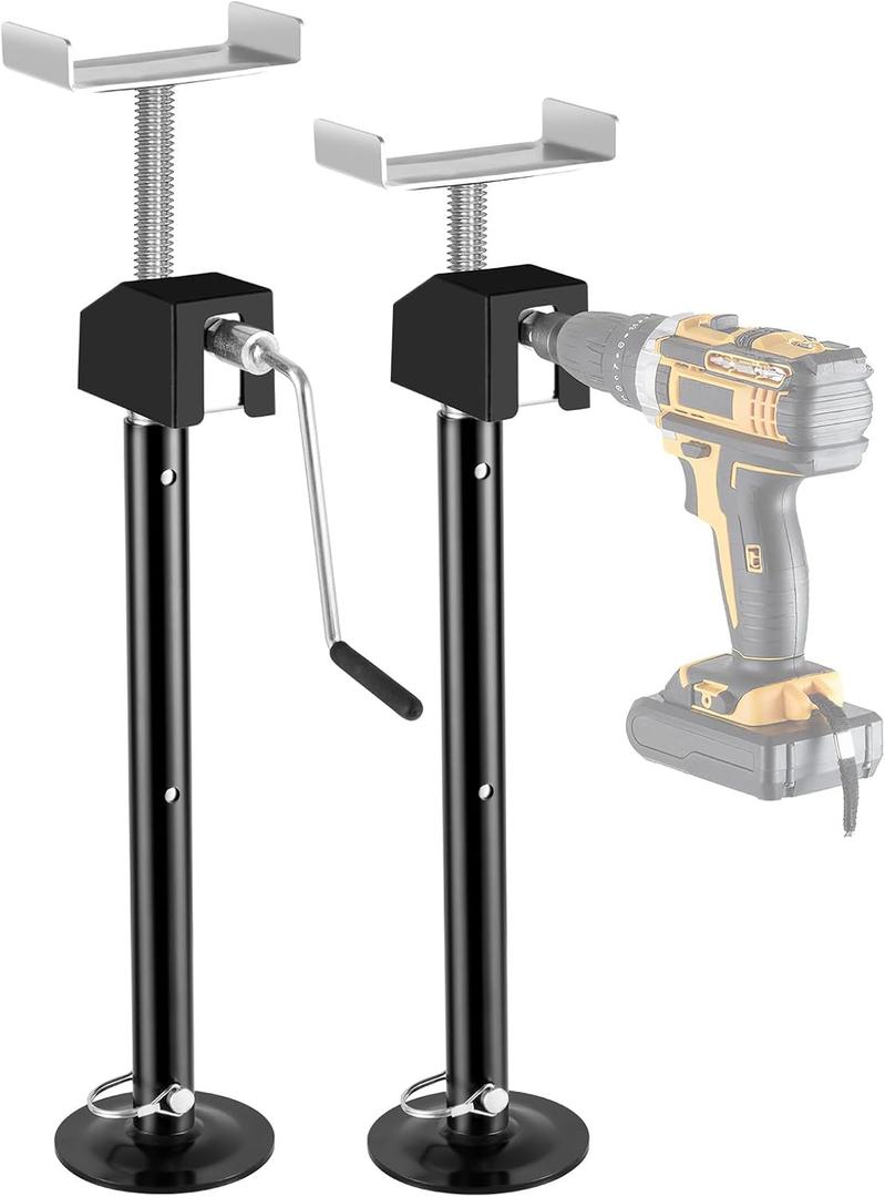 BOYISEN RV Slide Out Support Jacks 20"-49" Height Adjustable by Power Drill or Handle, Heavy Duty Camper Slideout Stabilizer Jacks Supports up to 5000lbs