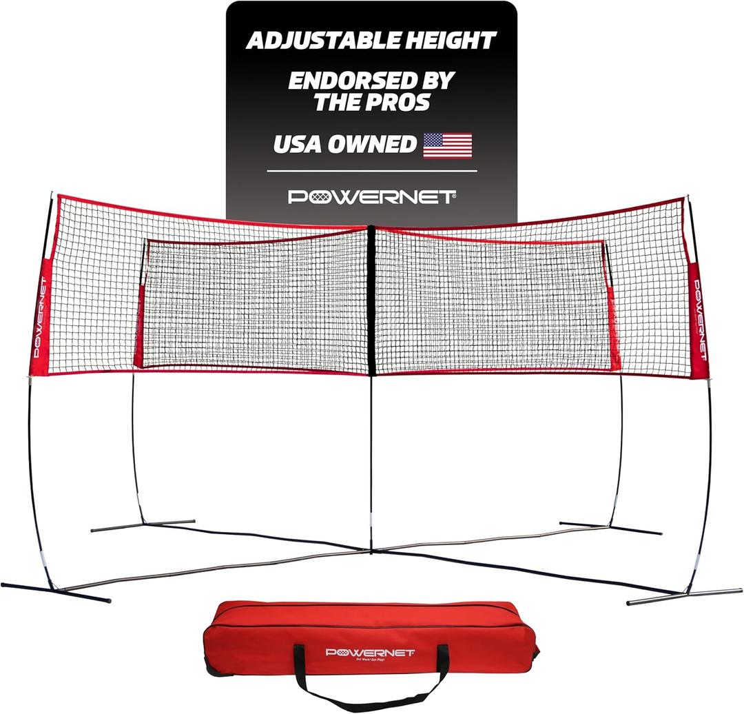 PowerNet Four Square Volleyball Net, Fun New Game, Play at The Park or Beach