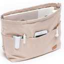 Purse Organizer Insert with zipper Nylon fabric for women Handbags & Totebag beige Size: Large: 15.7"(Top)/12.2"(Bottom) L  4.9" W  10" H