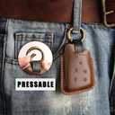 Key Fob Cover for Chevy Compatible with Colorado Silverado 1500 Equinox Tahoe Trax Terrain Blazer GMC for Honda Prologue 5 Button Smart Leather Car Key Case Shell Chain/Brown