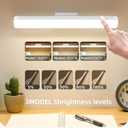 LED Desk Lamp, 3 Modes 5 Brightness, Magnetic, Rechargeable, White, Plastic, Home Office, Under Cabinet, Camping, Plant Light