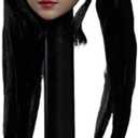 1/6 Scale Female Head Sculpt Asian Young Girl Big Movable Eyes Double Ponytail Black Long Hair Head for 12inch Phicen, TBLeague Action Figure Body Collection