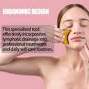 Lymphatic Contour Face Brush Lymphatic Drainage Massager Double Chin Reducer Lymphatic Drainage Brush for Face,Ergonomically Designed to Fit The Skin Precisely and Relieve Fatigue (Brown)