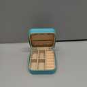 Mini Jewelry Travel Case, Small Portable Jewellry Organizer Box Portable Display Storage Box for Rings Earrings Necklaces, Gifts for Girl, Women, Wedding, Birthday,New Year,Christmas Gifts (Blue)