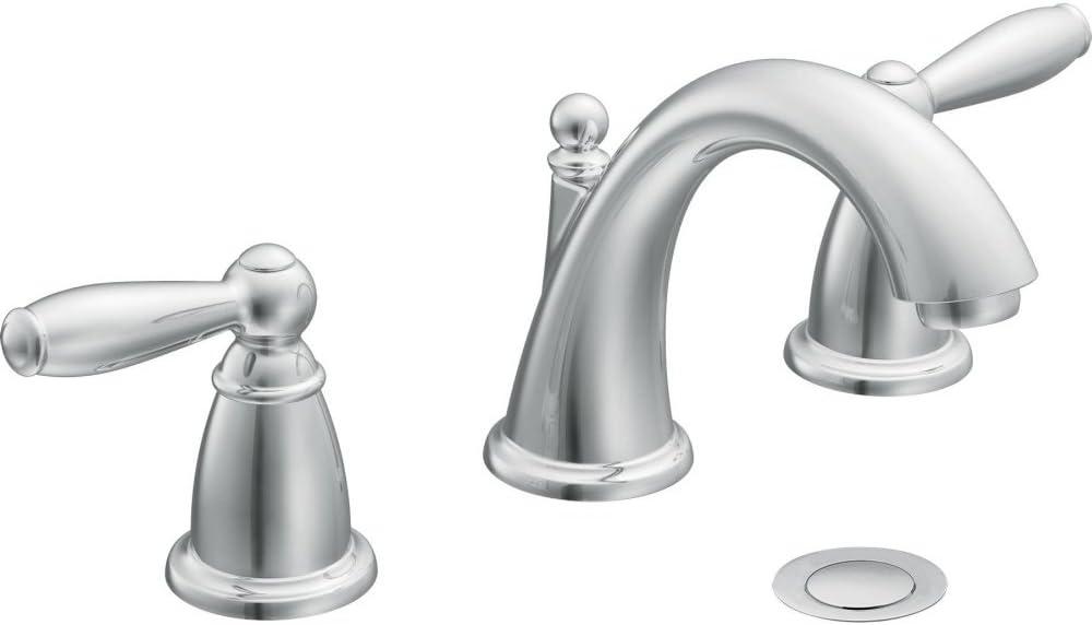 Moen Brantford Chrome Two-Handle Widespread Bathroom Faucet Trim Kit for 3-hole Setups, Valve Required, T6620 (Brushed Nickel)