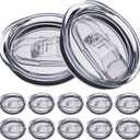 4 PCS 20 Ounce Tumbler Lid For Skinny Tumbler Lid Replacement,Splash Resistant Silicone Sliding Cup Covers for 2.64 IN Mouth Tumbler Cooler (20 oz Tumbler Lids X 4pcs) (12)