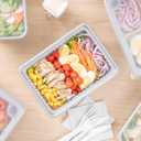 Restaurantware-Futura 33.8 Ounce Meal Prep Boxes With Lids, 100 Microwavable To Go Boxes - Inserts Sold Separately, Disposable, Silver Plastic Food Boxes With Lids, Rectangle