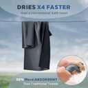 Tian qing Microfiber Towel Set, 2 Piece, Fast Drying, Soft Touch, Lightweight, Multiple Sizes for Beach, Camping,Gym, Hiking,Pool,YogaTravel (Dark Gray, Medium)