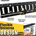E Track 4'2 Pack with Powder-Coated Steel Trailer Tie Down for Garages, Trucks, Pickups, and Vans, E-Track Rail Reliable Cargo Restraint (Screws Not Included)