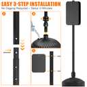 LAJIAOZ 65 Inch Portable Sign Holder Stand with Weighted Base, Adjustable Metal Pole Sign Stand for Outdoor Business, Parking, Traffic & Yard Signs, Heavy Duty Floor Sign Holder Black