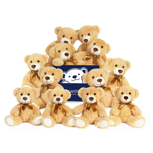 12 Pack Teddy Bears Bulk 13.5 inch Small Teddy Bear Stuffed Bears for Baby Shower Centerpiece Decorations for Christmas Valentine's Mother's Day for Kids or Adults (12 Light Brown)